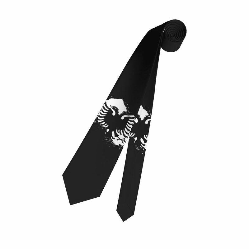 Corbata Formal con emblema de Albania para hombre, corbatas de seda personalizadas con bandera de Albania para boda