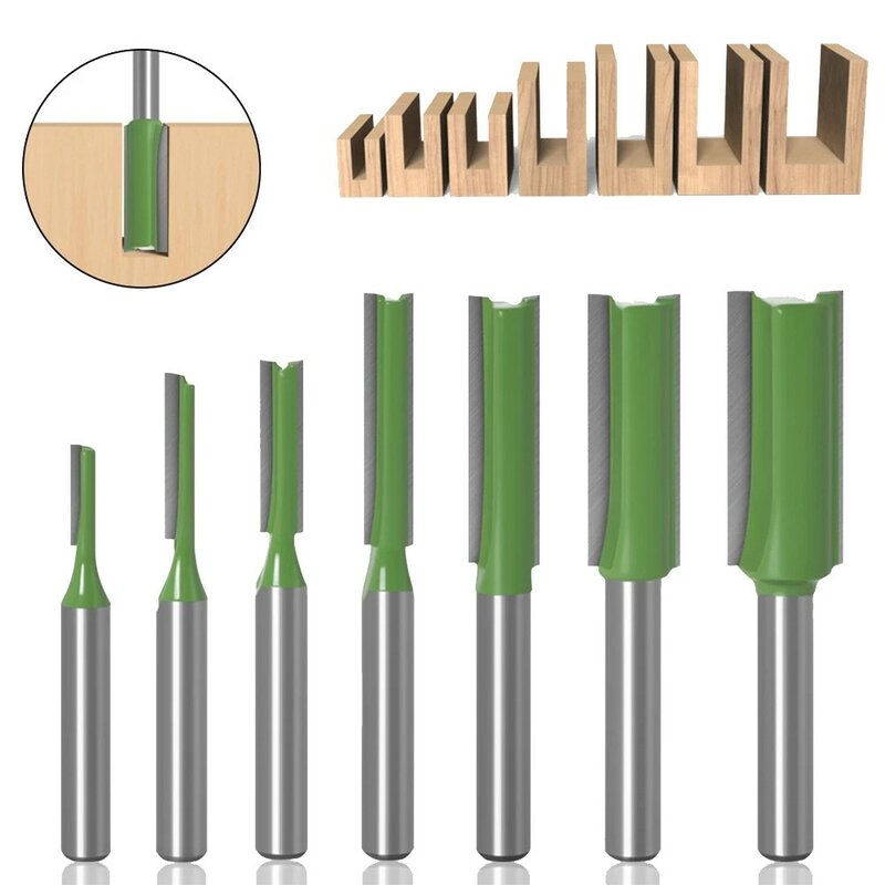 1Pcs 6mm Shank Milling Cutter Single Double Flute Straight Bit Milling Cutter For Wood Tungsten Carbide Router Bit Woodwork Tool