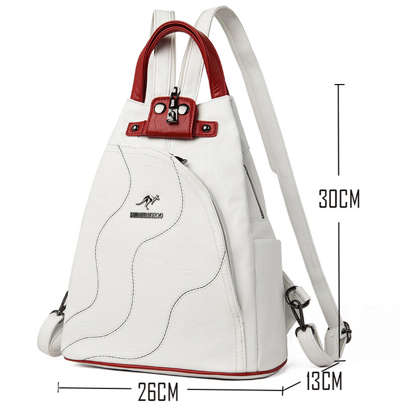 New High Quality Ladies's Leather Vintage Bookpack Large Capacity Travel Backpack Fashion Schoolbag Mochila Women's Shoulder Bag