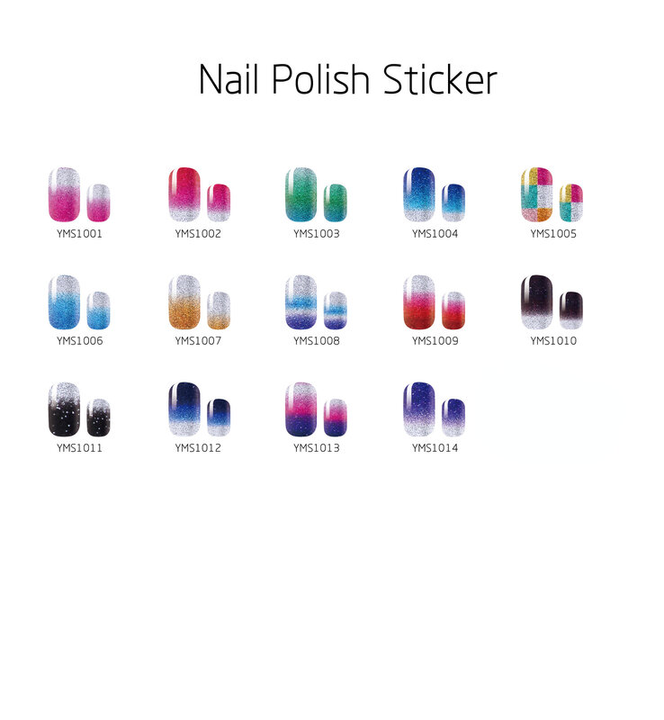16 Glitter Nagelstickers Gradiënt Kleur Ontwerp Nail Art Stickers Volledige Dekking Waterdichte Nail Sticker Kunst