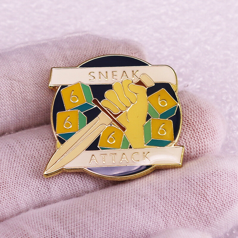 Sneak Attack with a Dagger Badge Fashionable Creative Cartoon Brooch Lovely Enamel Badge Clothing Accessories