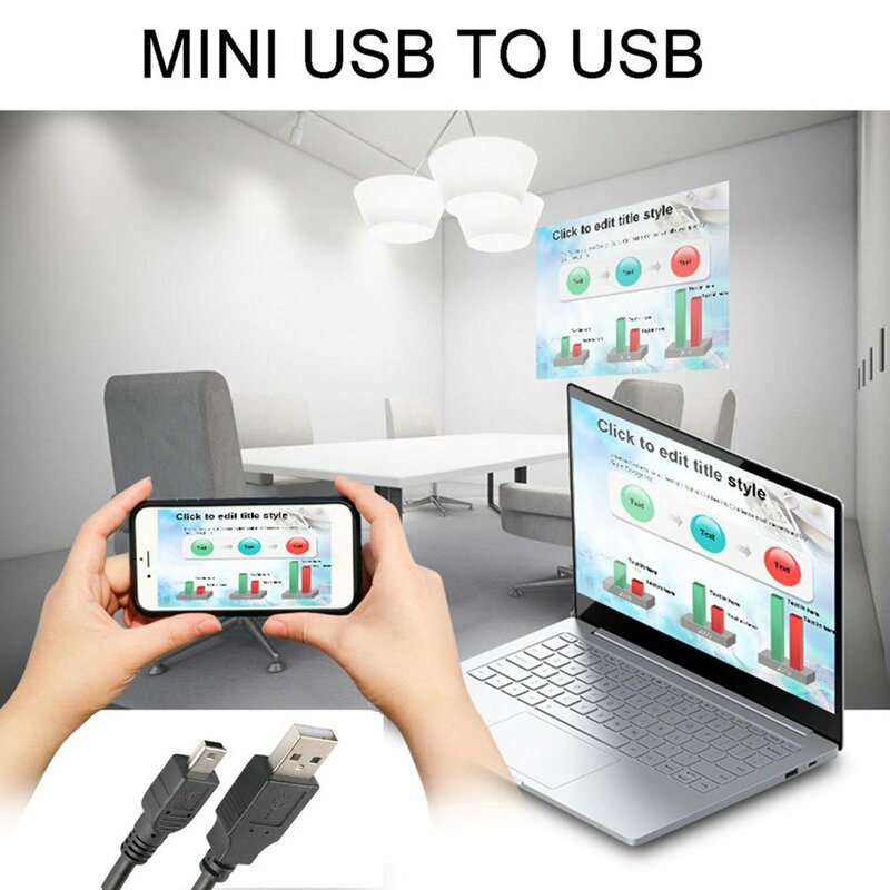 Cable Mini USB a USB para reproductor MP3, MP4, DVR, GPS, cámara Digital, HDD, Smart TV