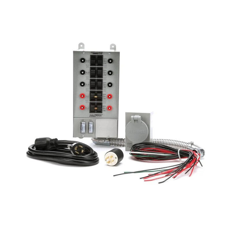 Reliance Controls 31410CRK Pro/Tran 10-circuito 30 Amp generador interruptor de transferencia Kit, gris