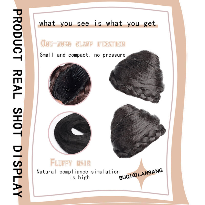 Bolsa de peluca con cabeza de bola de oreja de gato, cabello sintético, bolso de cuerno esponjoso, Clip de agarre, nueva actualización