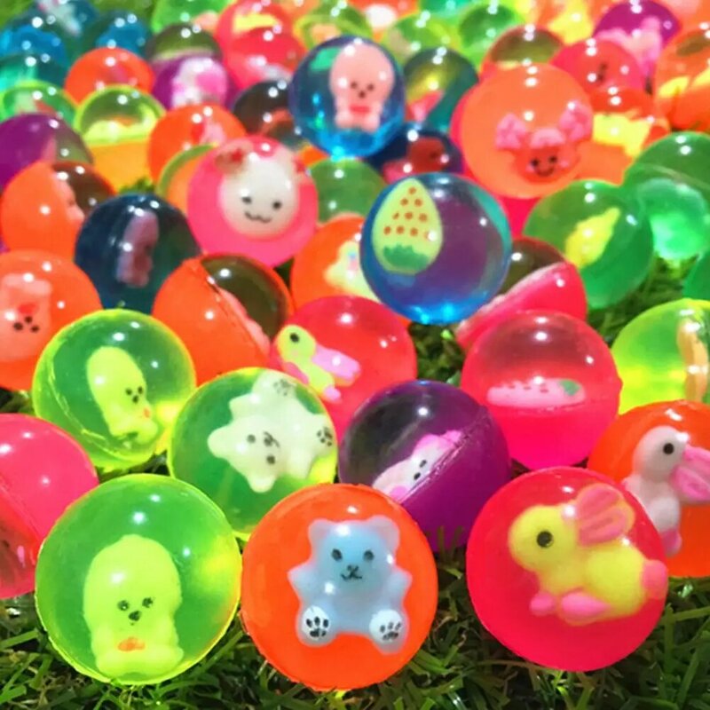 1PC 32mm Jumping Rubber Ball Toy Clear Anti Stress Toys Play Outdoor Water Bouncing Balls palle nuoto giochi da bagno piscina Ki P2F3