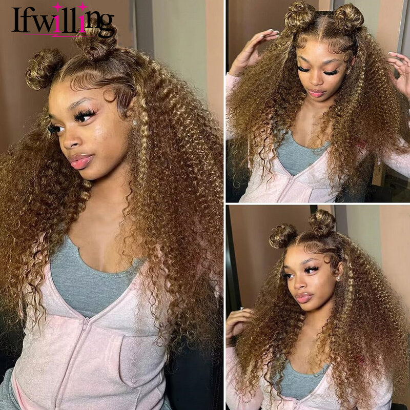 Highlight Wig Human Hair Ombre HD Lace Front Human Hair Wigs Deep Wave Frontal Wig 13x6 HD Lace 4/27 Colored Human Hair Wigs