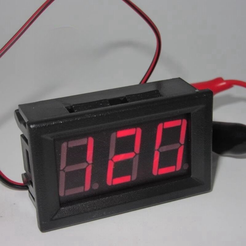 Voltmetro digitale a due fili DC5V-120V DC voltmetro digitale testa 0.56 misuratore per auto elettrica connessione anti-inversione