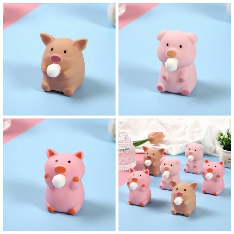 PVC Prise Spucke Schwein Spielzeug lustige Süßigkeiten Color Vent Ball Tier Dekompression Spielzeug Geburtstag