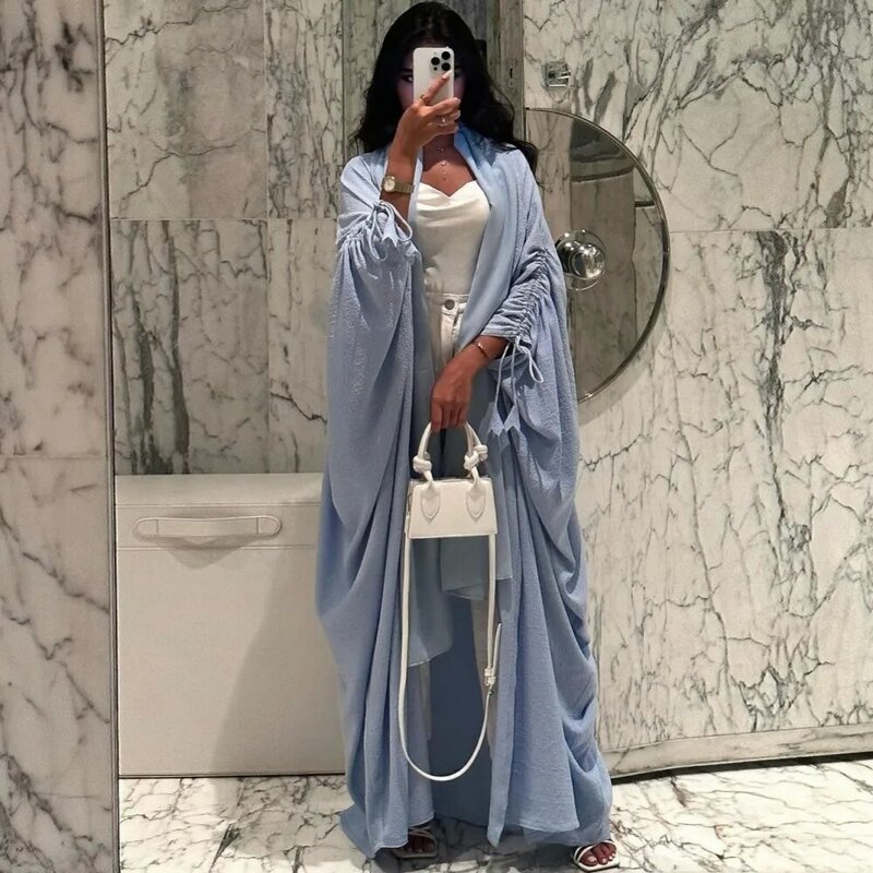 Abaya abierta de una pieza para mujer, caftán musulmán de Dubái, Turquía, cárdigan, vestidos para mujer, bata informal, Kimono, ropa islámica