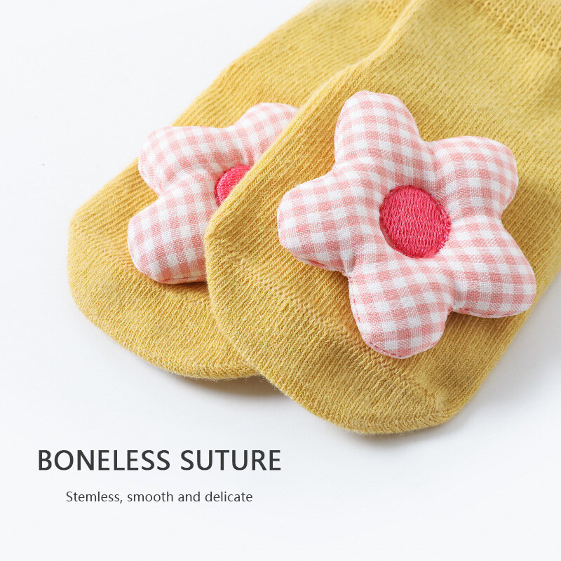 Modamama antypoślizgowe skarpetki dla dzieci Cartoon Comfort bawełniane skarpetki dla noworodka dzieci Solid Color Girls skarpetki dla niemowląt dla Bebe