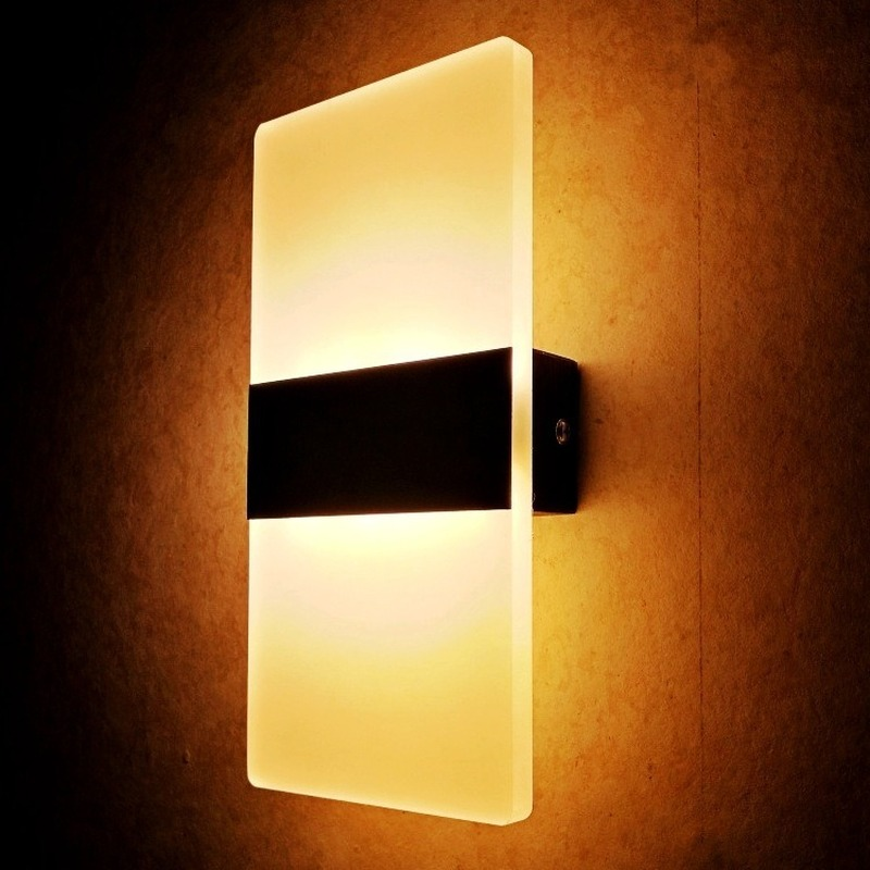 Lampada da parete moderna a Led in acrilico AC85-265V lungo bianco caldo illuminazione interna camera da letto camera da letto soggiorno lampada da parete interna