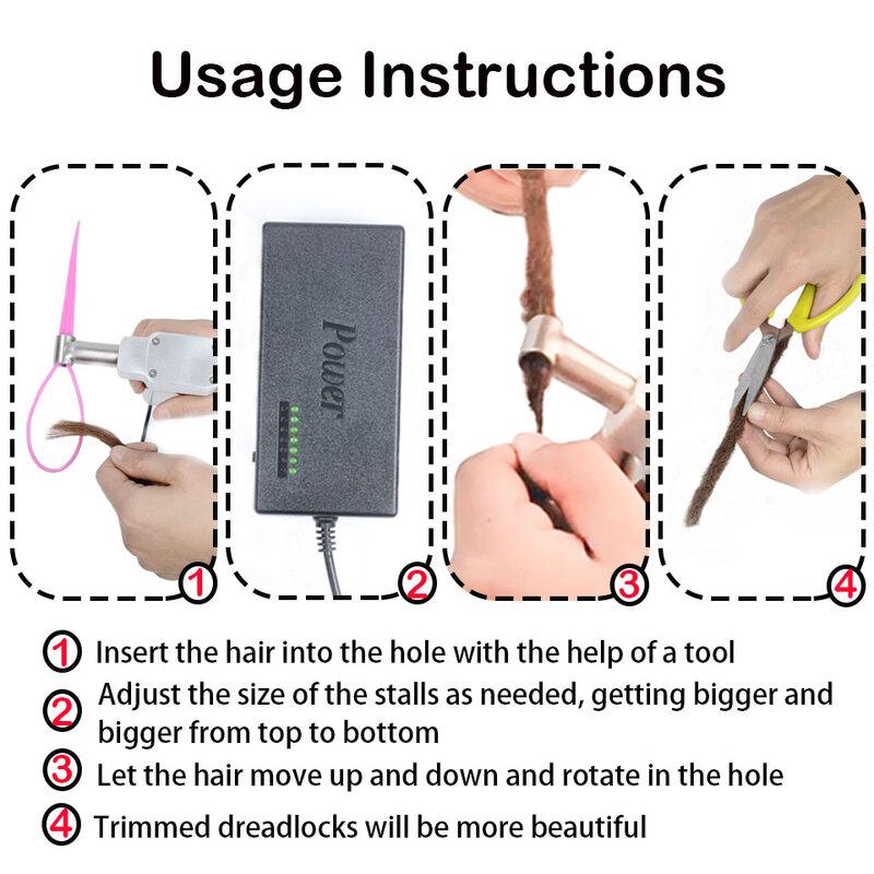 3 Needles Stainless Steel Mini Handheld Dreadlocks Maker  Machine Head Accessories for DIY Dreadlocks Braiding Hair