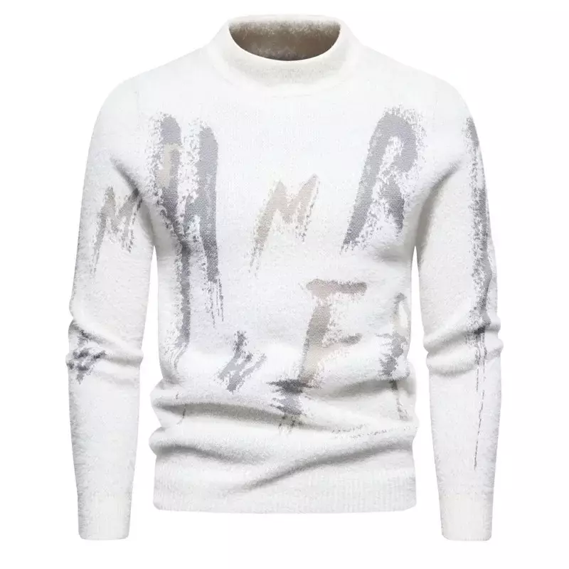 Sweter bulu imitasi pria, Sweater rajut hangat lembut dan nyaman, Sweater Mink imitasi baru kualitas tinggi untuk pria