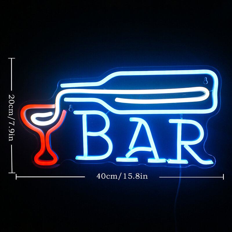 Enseigne au néon LED Bar, lumières de décoration de chambre, USB, Acrylique Art, applique murale pour bar de fête, 73Shop, Design créatif, Logo Decor