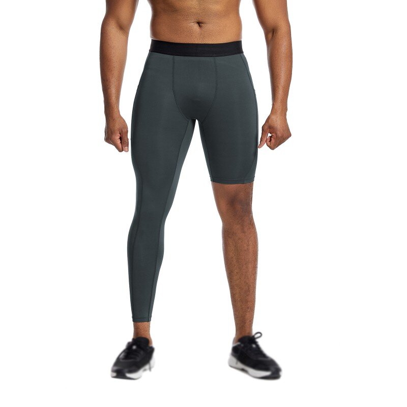 Męska kompresja obcisłe legginsy szybkoschnący trening spodnie sportowe do biegania treningowy spodnie elastyczne spodnie dresowe