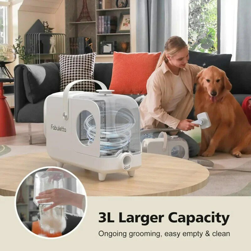 Dog Grooming Kit 6-Em-1 Profissional Pet Grooming Vacuum Picks Up 99% Cabelo Pet 2.6L Coleta de Cabelo Copo Para Aparar