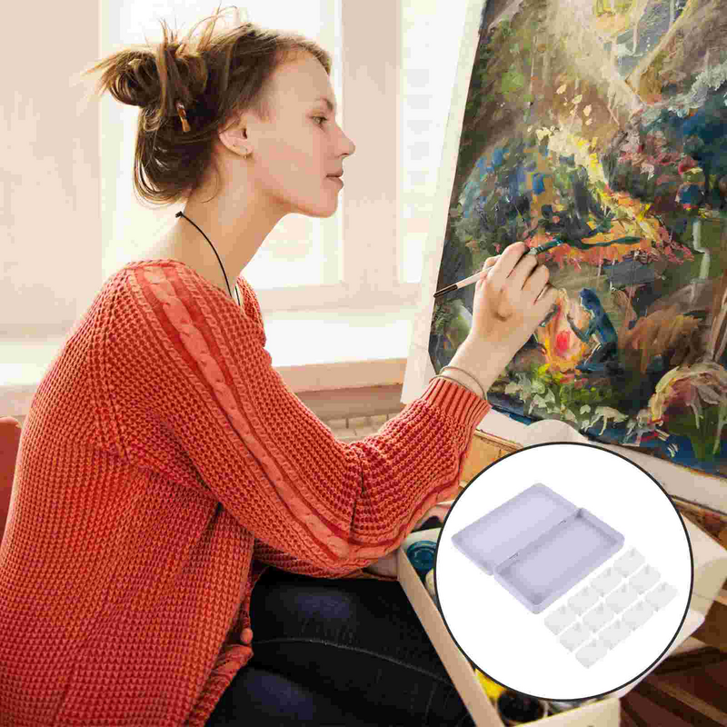 Watercolor Palette Pigment Holder Storage Case Kids Paint Plate Trays Paint Palettes