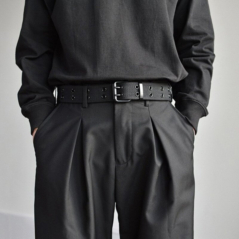Cinturón sencillo para hombre y mujer, cinturones con hebilla informales, cinturón ancho tela tejida para mujer, pantalones