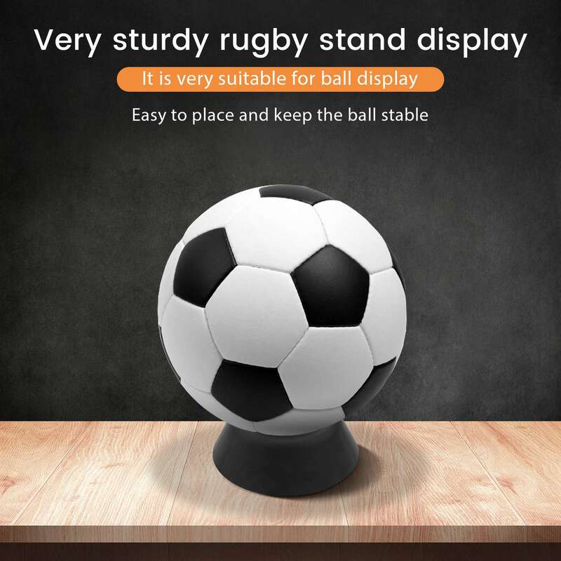 Soporte de exhibición de plástico para balón de baloncesto, fútbol, Rugby, negro