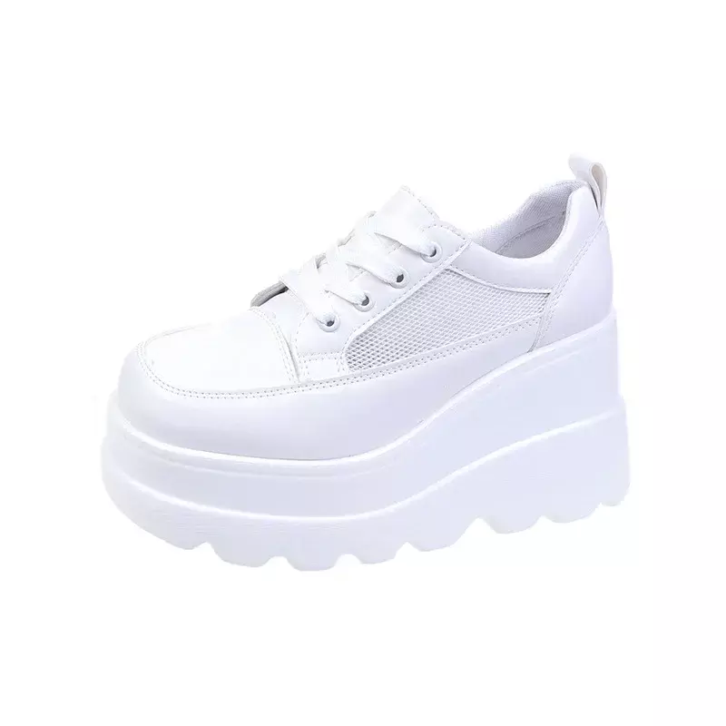 รองเท้าผ้าใบสีขาวสำหรับรองเท้าส้นสูงสตรี zapatillas mujer