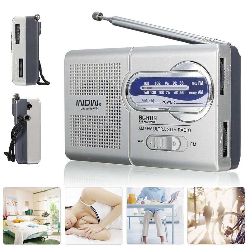 Rádio portátil com bateria, melhor recepção, mais duradoura, furacão, corrida, caminhada, casa, BC-R119, AM, FM
