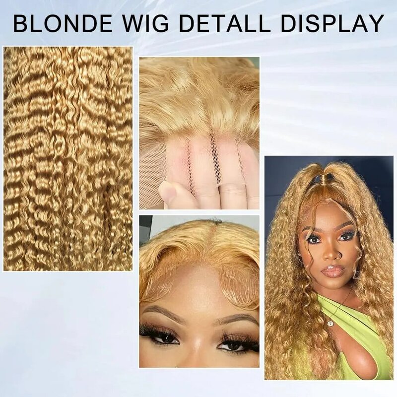 32 Inch Blonde Curly Lace Front Wig Human Hair With Baby Hair 13x4 Lace Front Wig 27 Blonde Deep Wave Brazilian Human Hair Wigs