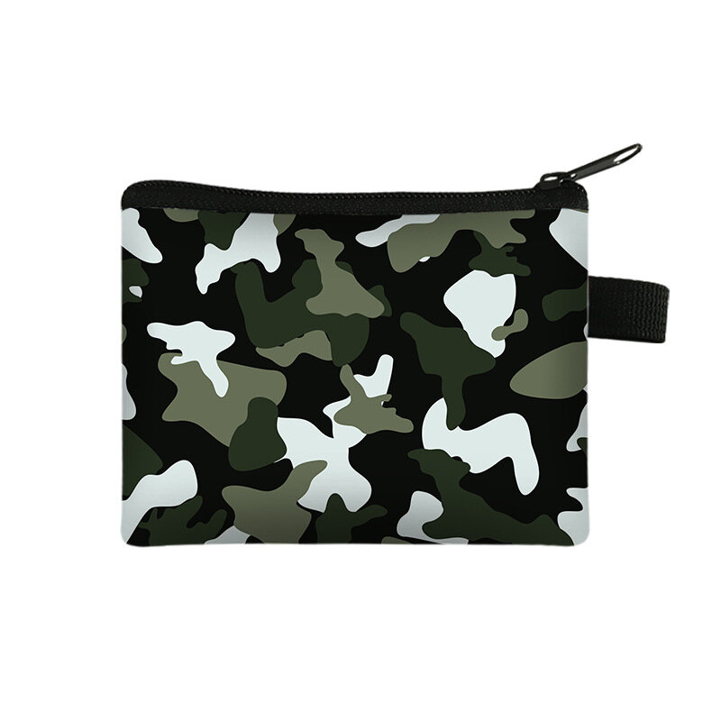 Sac à cartes Portable à motif de Camouflage, portefeuille zéro Simple pour enfants, sac de rangement pour clé de monnaie à personnaliser, Mini sac