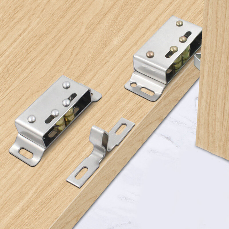 Magnetic Cabinet Catches Double Roller Catch Stainless Steel Door Close Latch For Motorhomes Caravans Boats Cabinet Locks