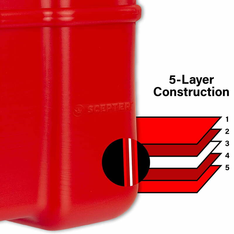 Scepter 9-Gallon Marine Fuel Tank Rectangular Under Seat Gas Container, Red