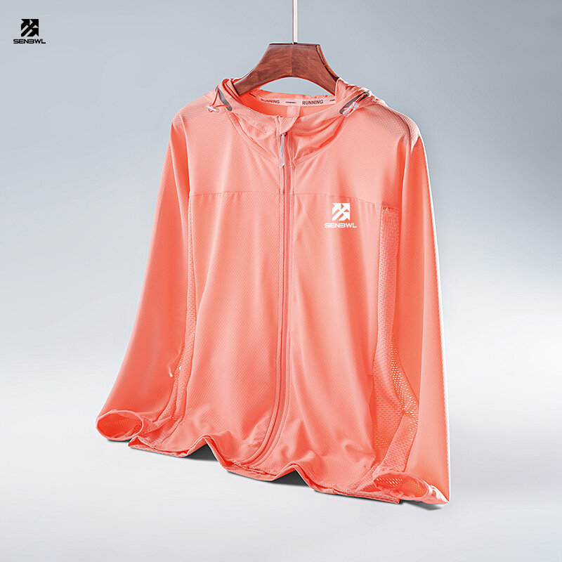 Senbwl เสื้อผ้ากันแดดสำหรับผู้หญิง, เสื้อสำหรับใส่วิ่งกลางแจ้งระบายอากาศได้ดีสีพื้นแห้งเร็วฤดูร้อน