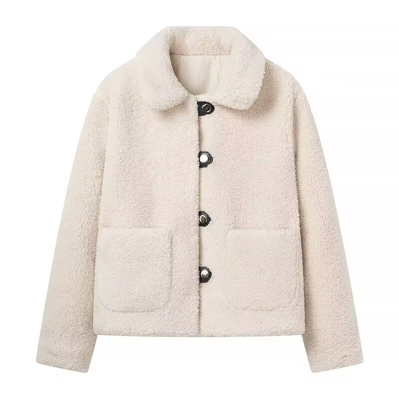 Mantel wanita musim dingin, mantel bulu palsu wanita, jaket Parkas hangat, pakaian luar, mantel bulu Vintage, pakaian wanita musim dingin
