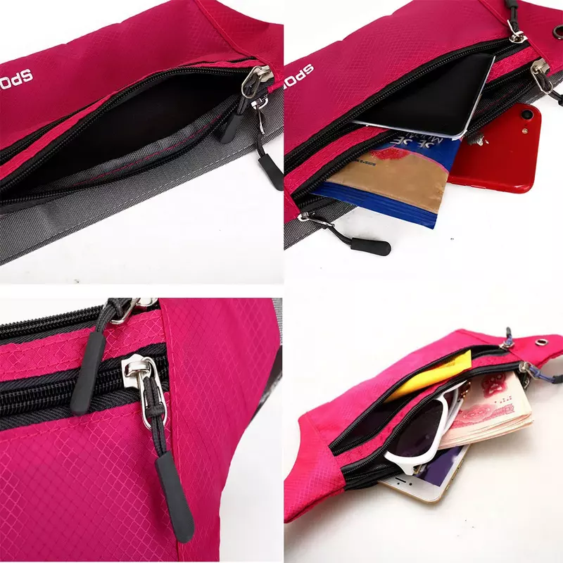 Tas Pinggang olahraga wanita, dompet selempang tas ponsel aksesori luar ruangan