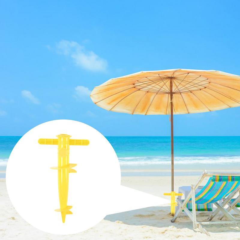 Sombrilla de playa portátil con Base fija, ancla de arena, soporte de sombrilla, ganchos colgantes para toda la playa