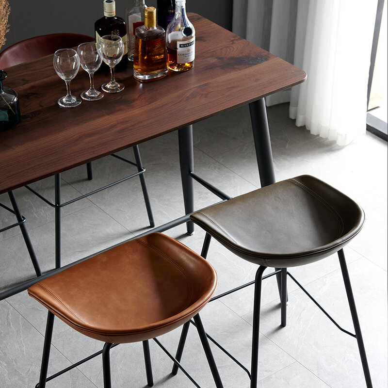 Silla de Bar moderna y sencilla para el hogar, taburete alto de hierro artístico para ocio, cafetería