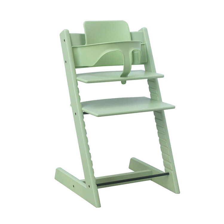 Высокое качество регулируемая высота детский стул высокий стул из цельного дерева Кормление еды для детей высокий стул