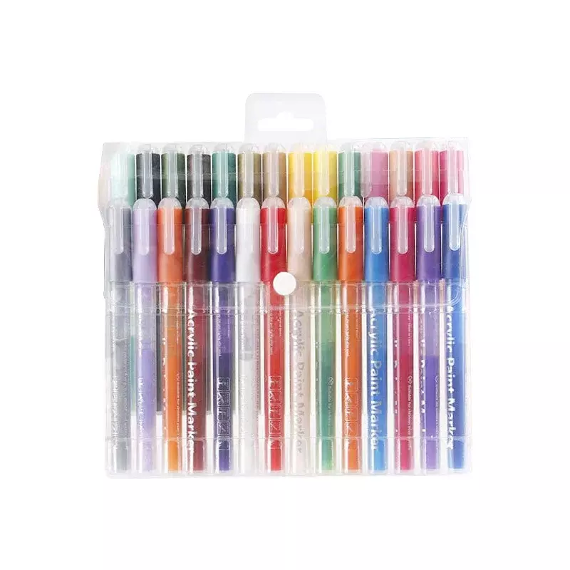 24pcs Cartoon Colored Water-based Marker Pen White Transparent Pen Holder Ceramic Painting Pen Art Graffiti Marker Pen