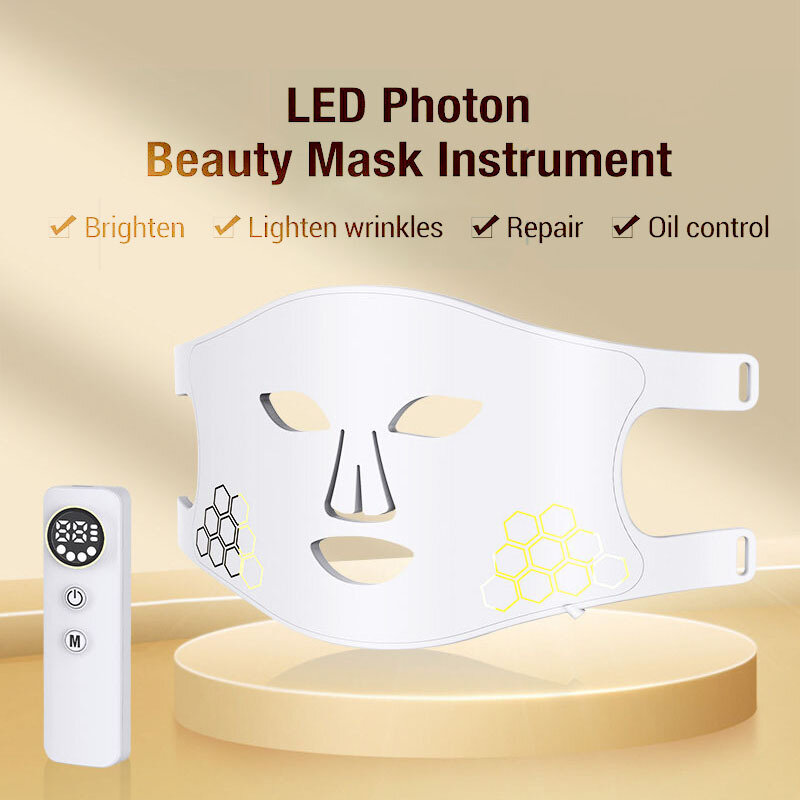 Masque facial de soins de la peau LED infrarouge, équipement de beauté à usage domestique, masque de thérapie à la lumière rouge