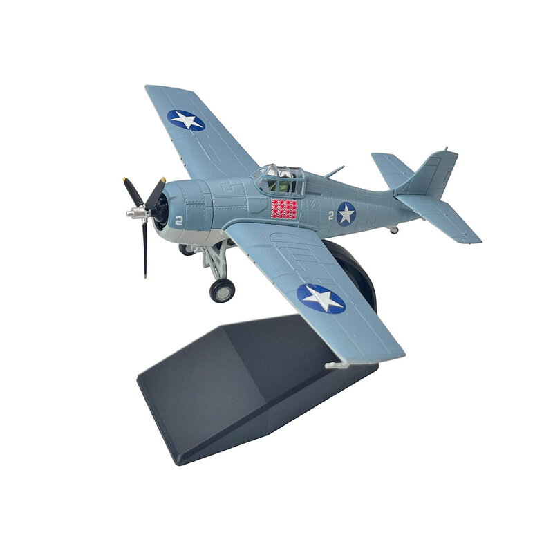 Avión de Metal fundido a presión para niños, modelo de avión F4F Wildcat Fighter, regalo de colección, adorno de juguete, EE. UU., Grumman, escala 1/72