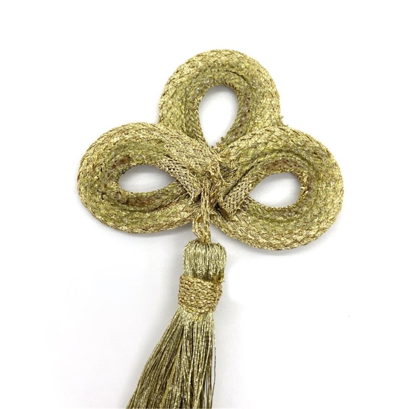 زخرفة شيونغسام التقليدية ذات الأسلاك الذهبية ذات العقدة الصينية بإبزيم مهدب