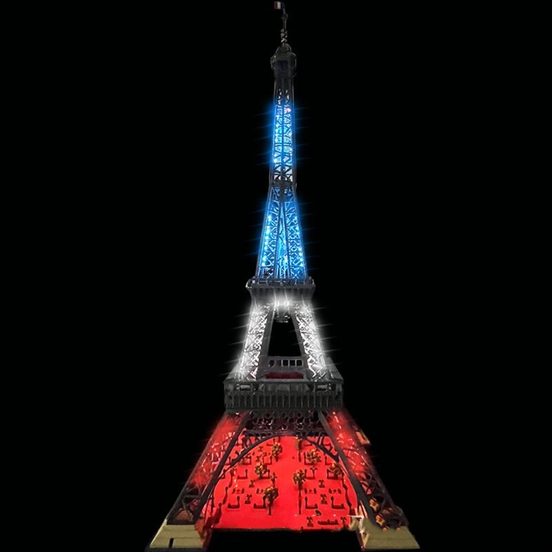 В наличии, новинка, Эйфелева башня 1,5 м, 10307 штук, архитектура Парижской башни, детская версия (не входит в комплект), только лампа