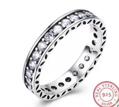 CAR015-anillos de plata de ley 100% 925 de lujo para mujer, accesorios de compromiso de boda, joyería de circonita cúbica