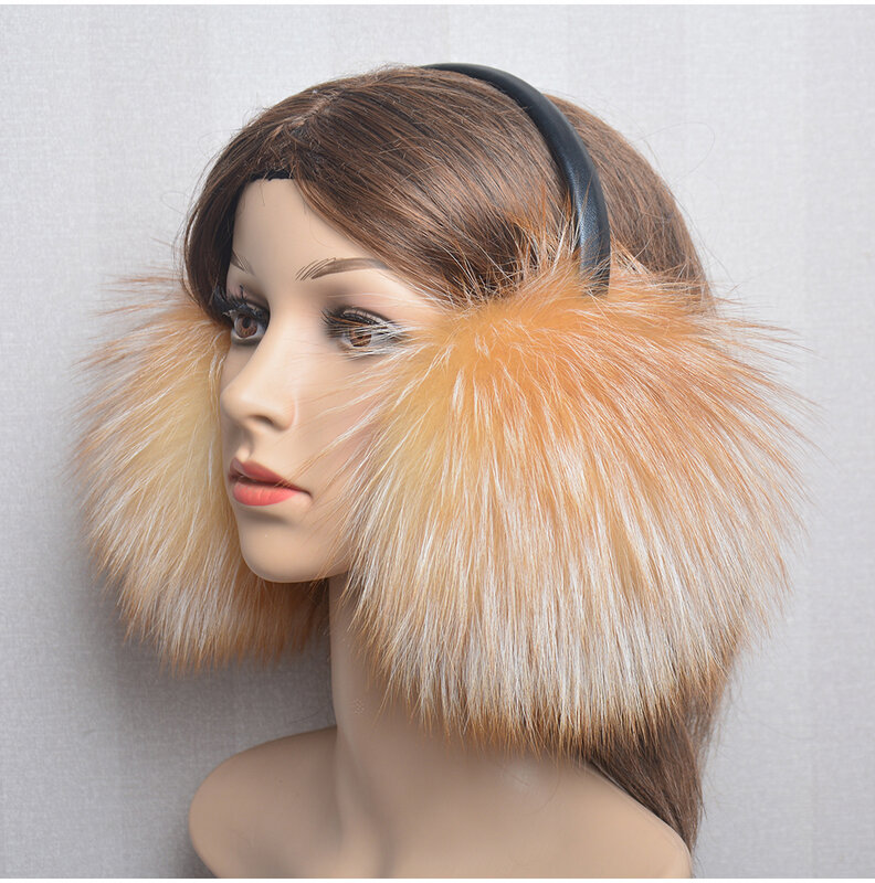 Inverno feminino quente real pele de raposa earmuffs earlap da menina ultra grandes senhoras de pelúcia earmuff luxo senhoras pele de raposa earmuffs