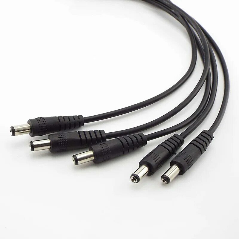 DC Power Cable Plug, macho para macho CCTV adaptador conector, cabos de extensão de alimentação, 0.25m, 0.5m, 1 m, 2m, 5.5x2.1mm, 12V