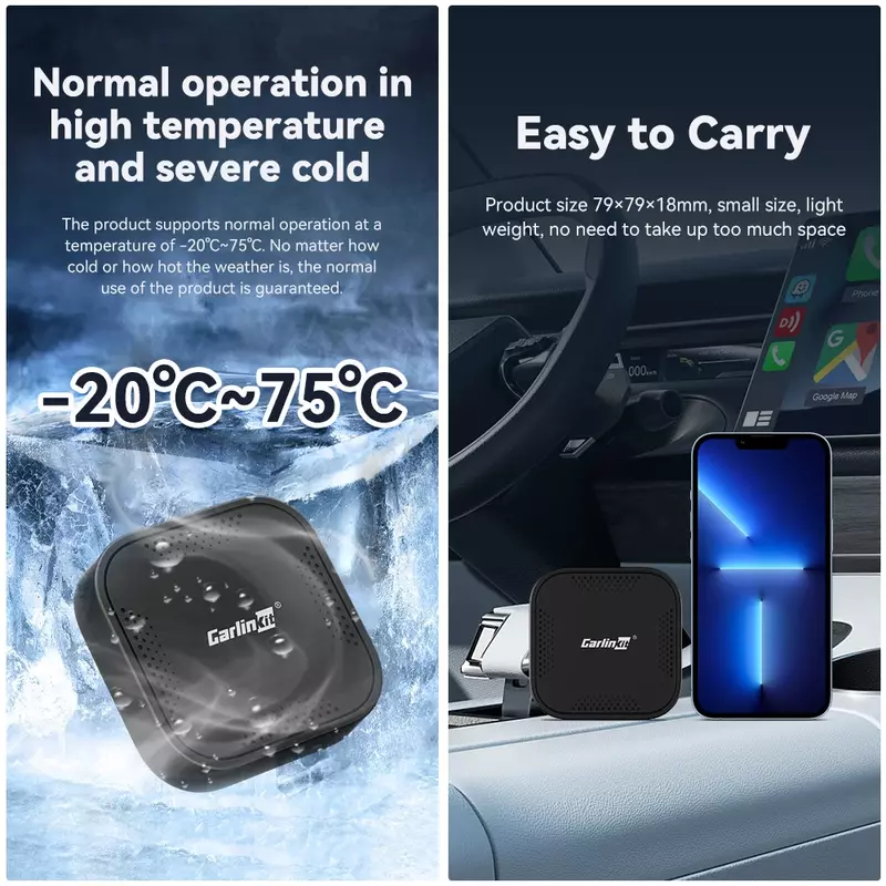 TVBox Pro CarlinKit kotak Ai, kotak otomatis & CarPlay Mini Qualcomm 8Core 4G + 64G nirkabel Android untuk Netflix Youtube