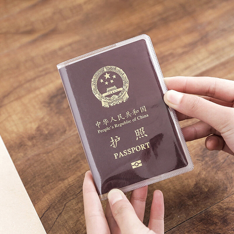 Impermeável transparente PVC Travel Passport Cover Bag para homens e mulheres, manga protetora com ID e titular do cartão de crédito, novos sacos