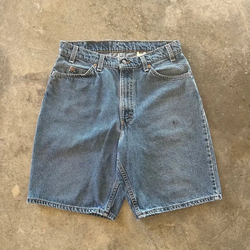 Retro small pocket embroidered blue denim shorts Y2K street design sports shorts fashion high street Harajuku high waist shorts