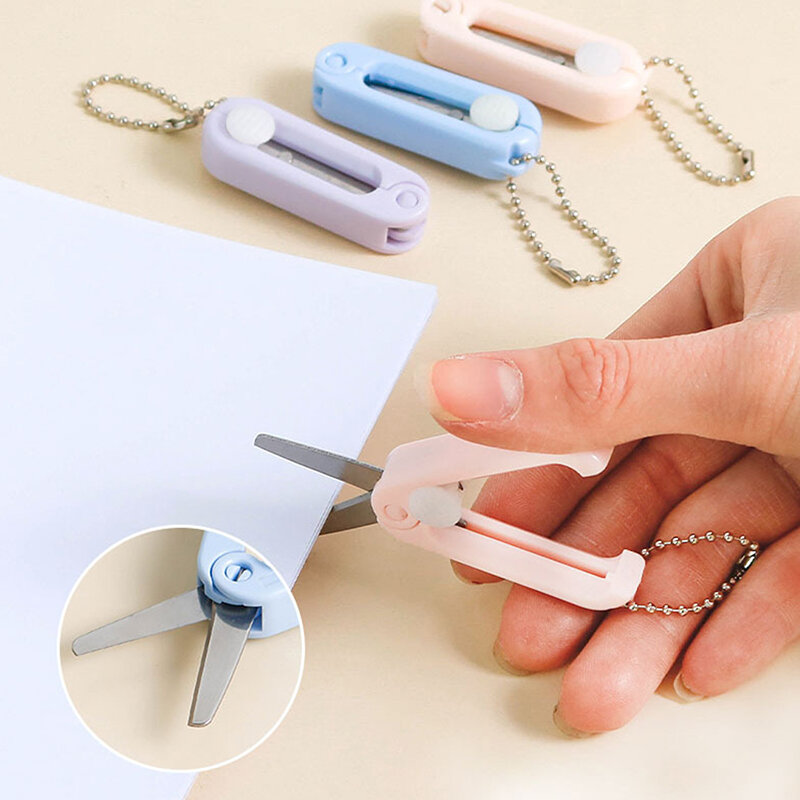 Gunting portabel untuk siswa kantor Mini gunting tahan karat gunting lipat
