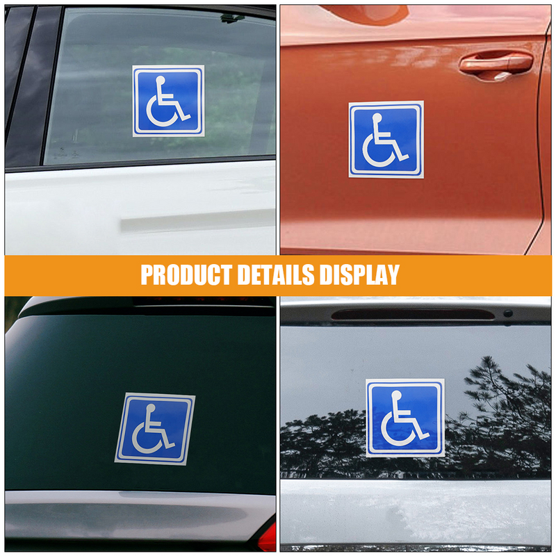 Autocollants adhésifs de signalisation de stationnement pour personnes handicapées, autocollants de symbole de fauteuil roulant, étiquette intérieure pour handicapés, 6 feuilles