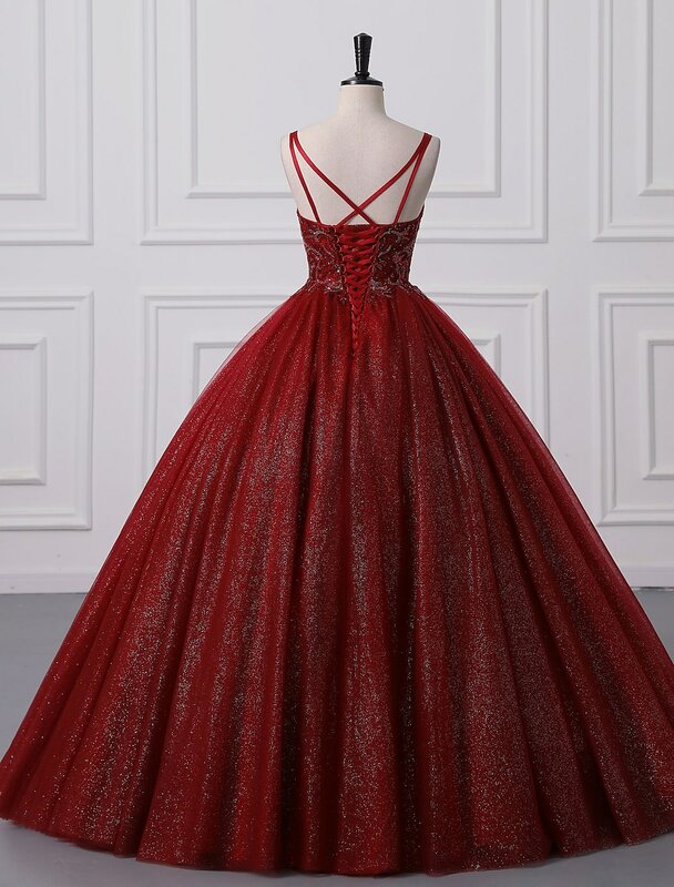 Роскошное платье для Quinceanera 2022, платье принцессы до пола без рукавов на тонких бретельках, кружево с бисером, Аппликации, бальное платье для выпусквечерние вечера