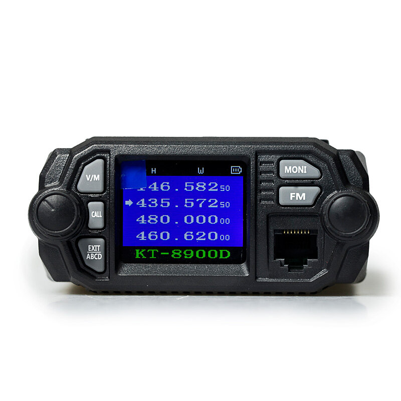 QYT-KT-8900D Tamanho Mini UHF VHF Dual Band Quad, grande display LCD, 200CH Ham, rádio móvel, 25W, espera